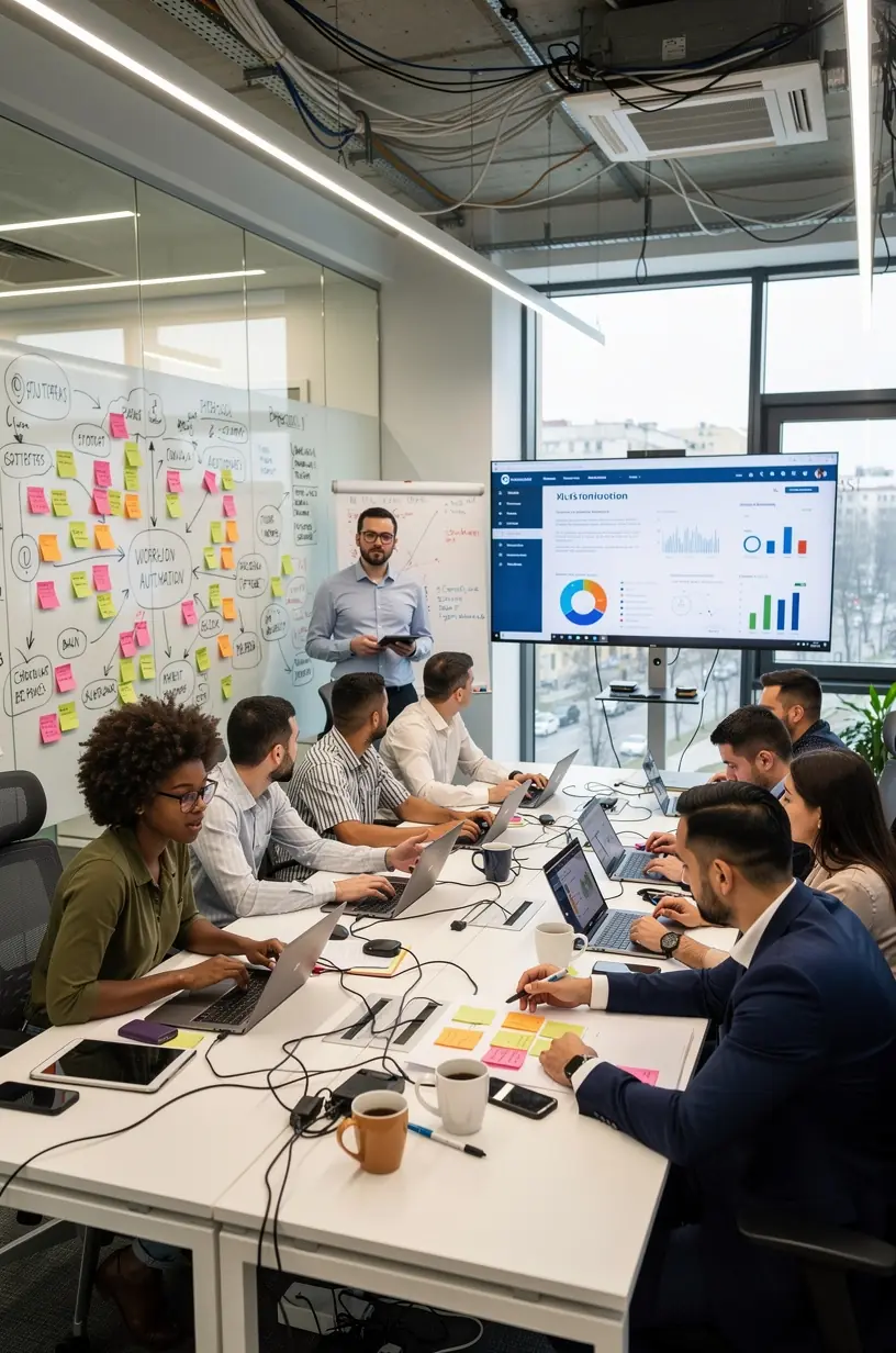 O persoană folosind un laptop pentru a implementa strategii de automatizare în procesele personale și profesionale.